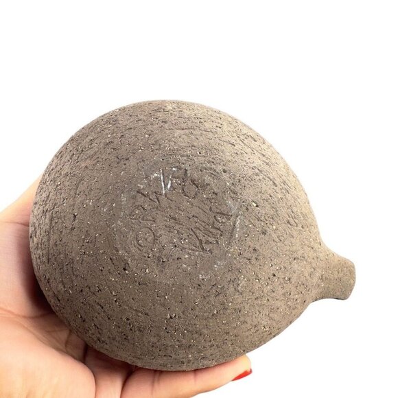 Norwegian Art Pottery Jug Pitcher Norway Hand Made Primitive Pottery Textured - Picture 6 of 8